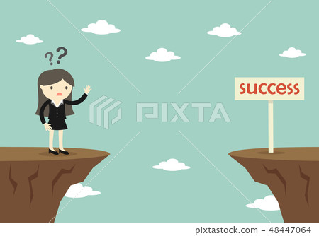 Business woman doesn't know how to success.  48447064