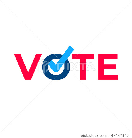 Vote check mark ballot. 48447342