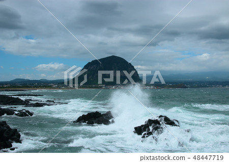 Sanbangsan, sea, waves, Sanbangsan, sea, waves, 48447719