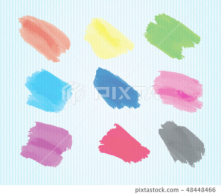 Watercolor strokes in nine colors Watercolor strokes in nine colors 48448466