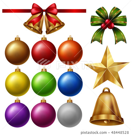 Chrismas ornaments with balls and bells 48448528