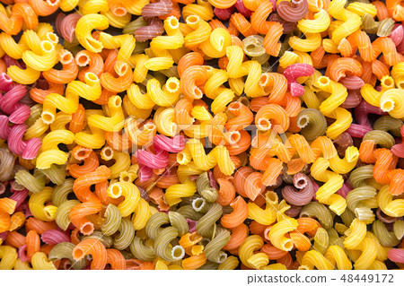 scattered colored pasta scattered colored pasta 48449172