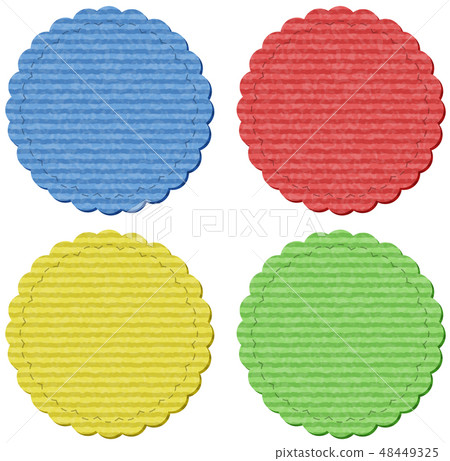 Four round lables in four colors. - Stock Illustration [48449325] - PIXTA
