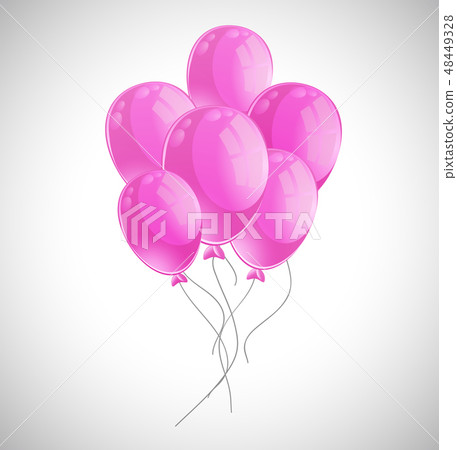 Lots of pink balloons on white background Lots of pink balloons on white background 48449328