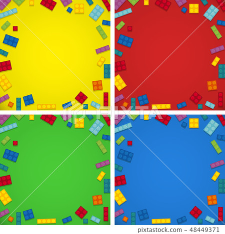 Four background templates with colorful blocks - Stock Illustration ...