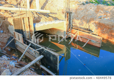 Construction bridge cross river Construction bridge cross river 48449578