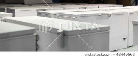 Warehouse with white refrigerators 48449668