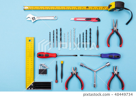 Different construction kit are hanging on background 48449734