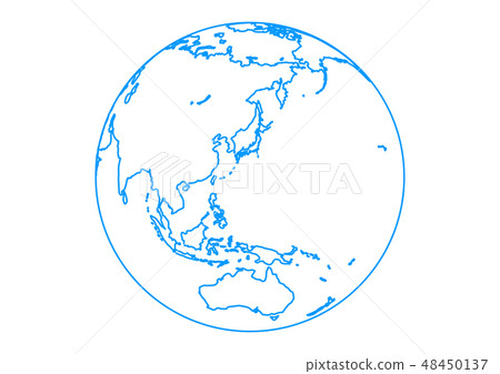 Landscapes with white background and light blue earth - Vector illustration 48450137