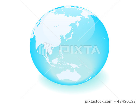 白色背景和淺蘭的地球和陰影 - 導航例證 白色背景和淺蘭的地球和陰影 - 導航例證 48450152