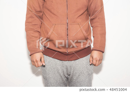 man having ache hemmoroid on white background. man having ache hemmoroid on white background. 48451004
