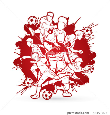 Soccer player team composition graphic vector Soccer player team composition graphic vector 48451025