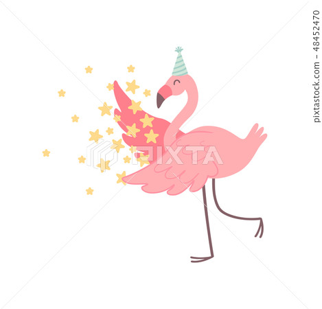 flamingo wearing a hat