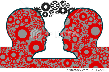 Human heads shaped with gears 48452762