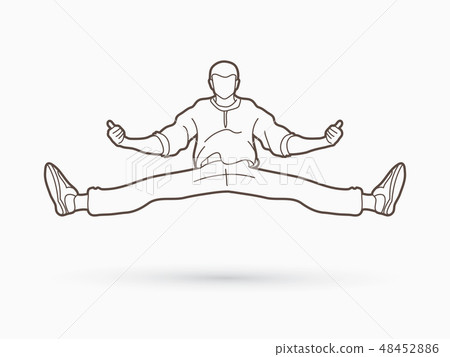 A man dancing, Action jumping graphic vector A man dancing, Action jumping graphic vector 48452886