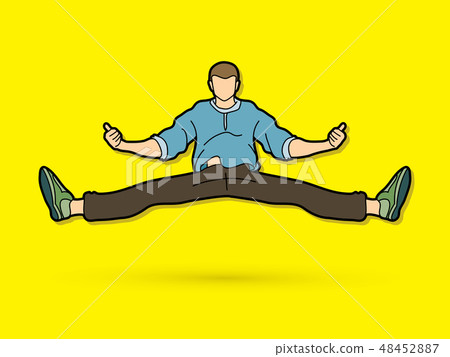 A man dancing, Action jumping graphic vector A man dancing, Action jumping graphic vector 48452887