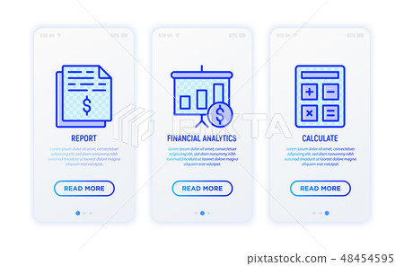 Financial report thin line icons set - Stock Illustration [48454595 ...