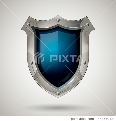 Protective steel guard shield with safety glass. Realistic style. Isolated background. 48455048