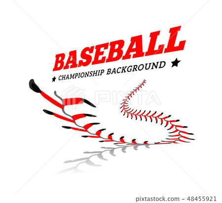 Baseball background. Lace from a baseball on a white. Vector Baseball background. Lace from a baseball on a white. Vector 48455921