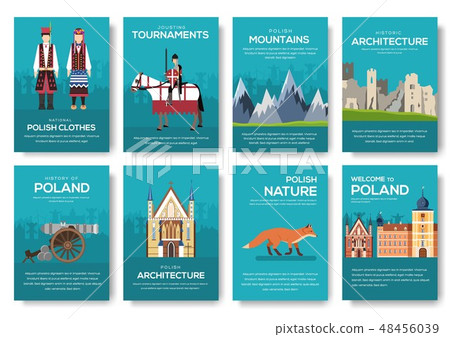 Set of Poland country ornament travel trip concept. Art traditional, magazine, book, poster Set of Poland country ornament travel trip concept. Art traditional, magazine, book, poster 48456039