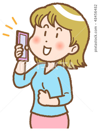 Woman speaking on the phone 48456482