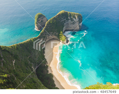 Aerial view Kelingking Beach on Nusa Penida Island, Bali, Indonesia Aerial view Kelingking Beach on Nusa Penida Island, Bali, Indonesia 48457649