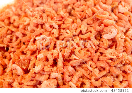 dried shrimp fish at the traditional market 48458551