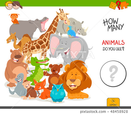 counting cartoon wild animals educational game counting cartoon wild animals educational game 48458928