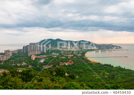 Beautiful Panoramic view of the resort city, China, Hainan. Town Sanya is popular tourist 48459430