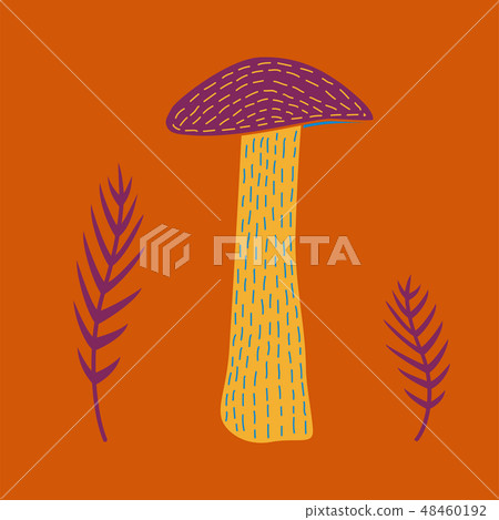 Vector illustration of cute hand drawn brown-cap 48460192