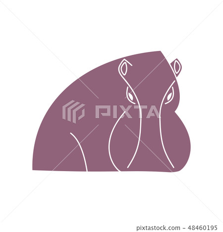 Vector flat hippo logo 48460195
