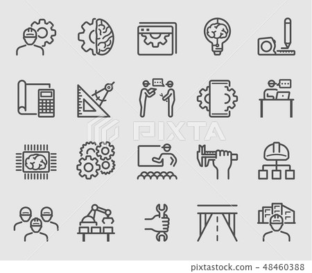 Line icons set for Engineering Line icons set for Engineering 48460388