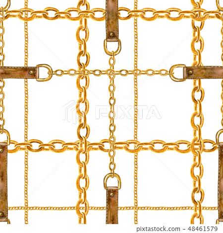 Golden chain glamour seamless pattern Golden chain glamour seamless pattern 48461579