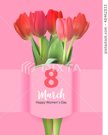 Women's Day Greeting Card 8 March Vector Illustration Women's Day Greeting Card 8 March Vector Illustration 48462833