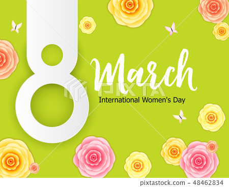 Women's Day Greeting Card 8 March Vector Illustration Women's Day Greeting Card 8 March Vector Illustration 48462834