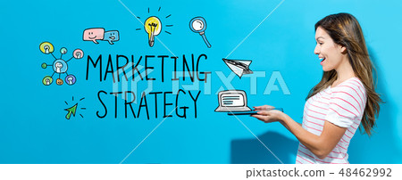 Marketing strategy with woman using a tablet 48462992