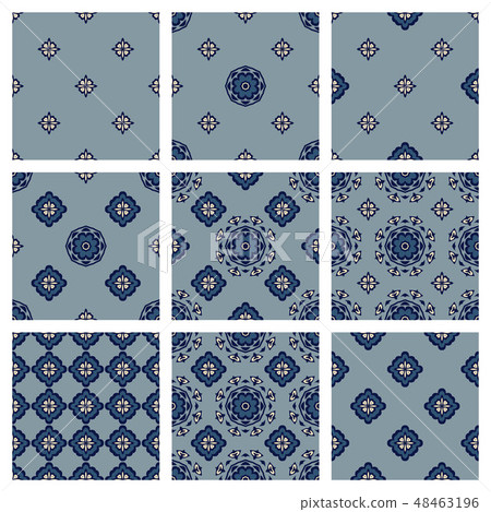 The set of patterns Retro style for textile  48463196