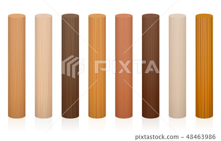 Wooden Posts Different Colors Textures 48463986