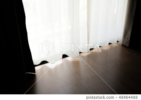 A translucent white curtains in my bedroom. A translucent white curtains in my bedroom. 48464488