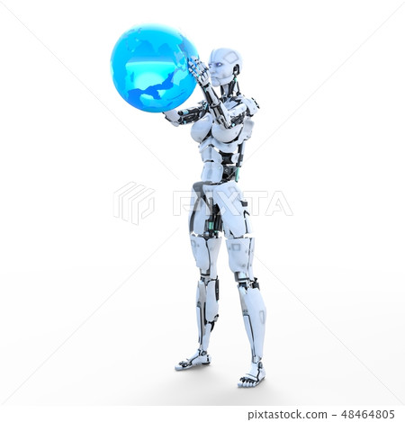Humanoid robot perming3DCG Illustration material Humanoid robot perming3DCG Illustration material 48464805