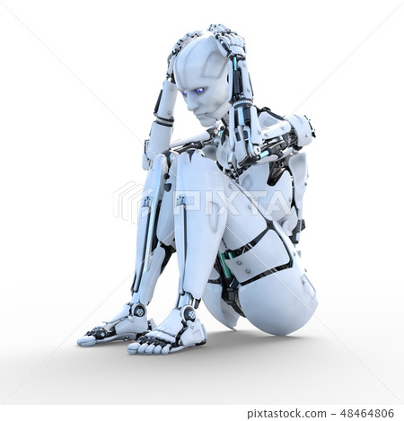 Humanoid robot perming3DCG Illustration material Humanoid robot perming3DCG Illustration material 48464806