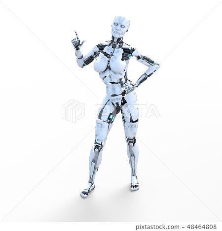 Humanoid robot perming3DCG Illustration material 48464808