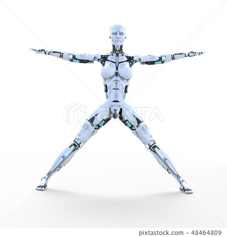 人形機器人perming3DCG插圖素材 48464809