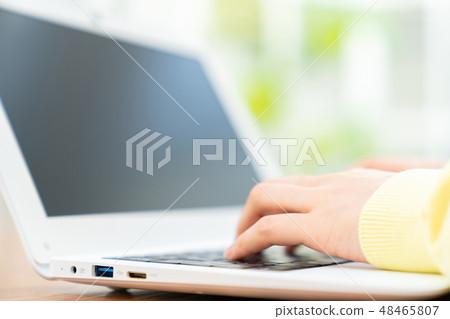 Young lady handling personal computer Internet girls lifestyle female portrait Young lady handling personal computer Internet girls lifestyle female portrait 48465807