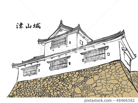 Tsuyama Castle 100 Great castle illustration 48466382