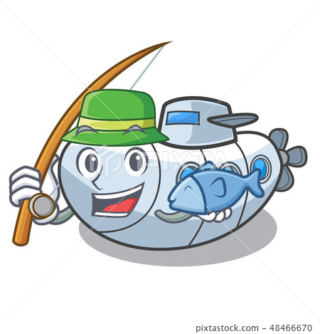 Fishing submarine isolated with in the cartoon Fishing submarine isolated with in the cartoon 48466670
