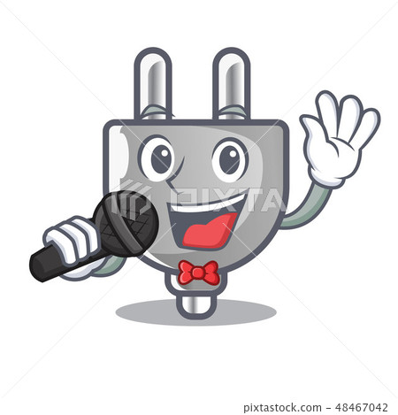 Singing isolated power plug in the mascot Singing isolated power plug in the mascot 48467042