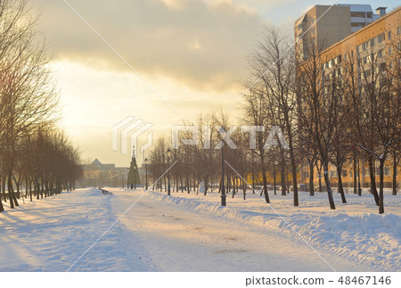 Alley at winter. Alley at winter. 48467146