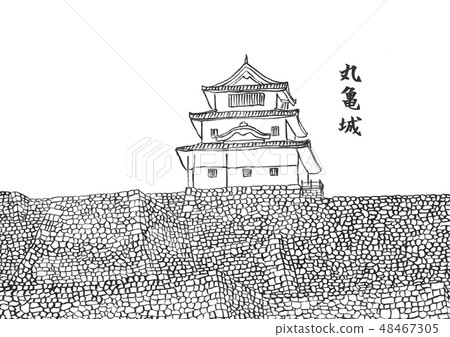 Marugamei 100 Great castle illustration Marugamei 100 Great castle illustration 48467305