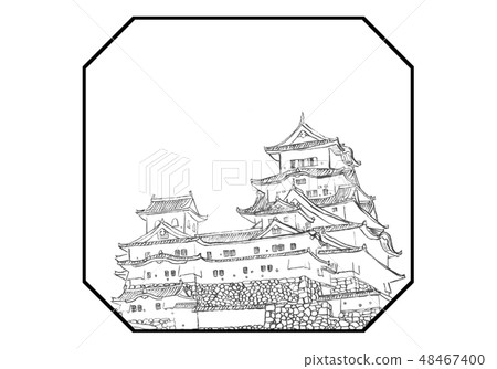 姬路城堡100偉大的城堡例證 48467400